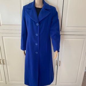 Blue Metro Style Wool Blend Pea Coat